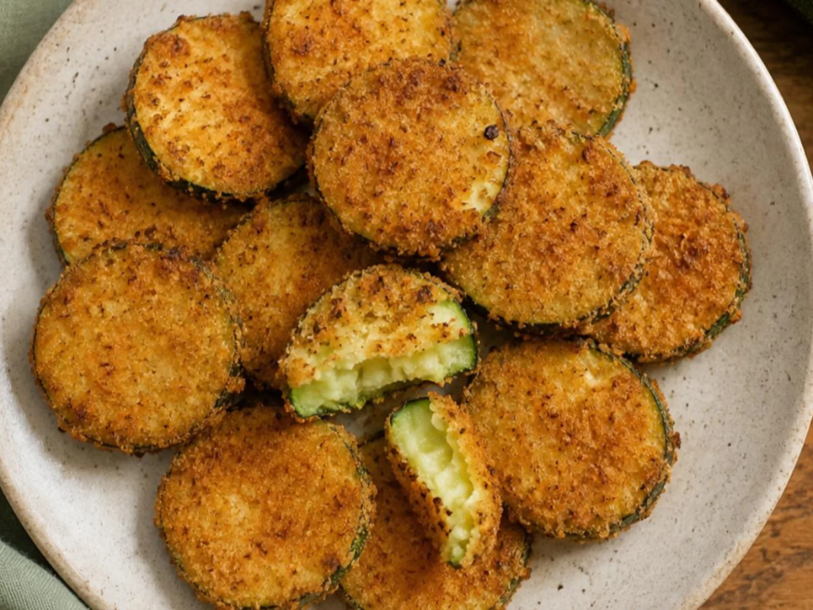 Abobrinha empanada na air fryer