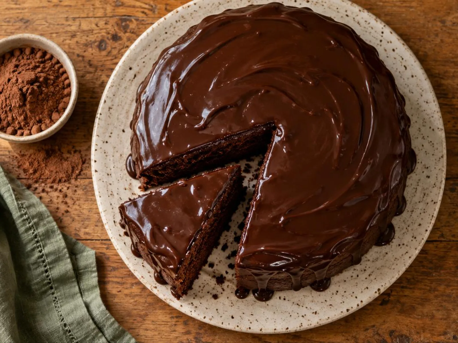 Bolo de chocolate com cobertura