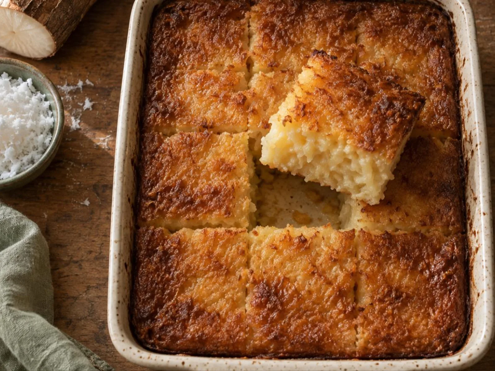 Bolo de mandioca cremoso
