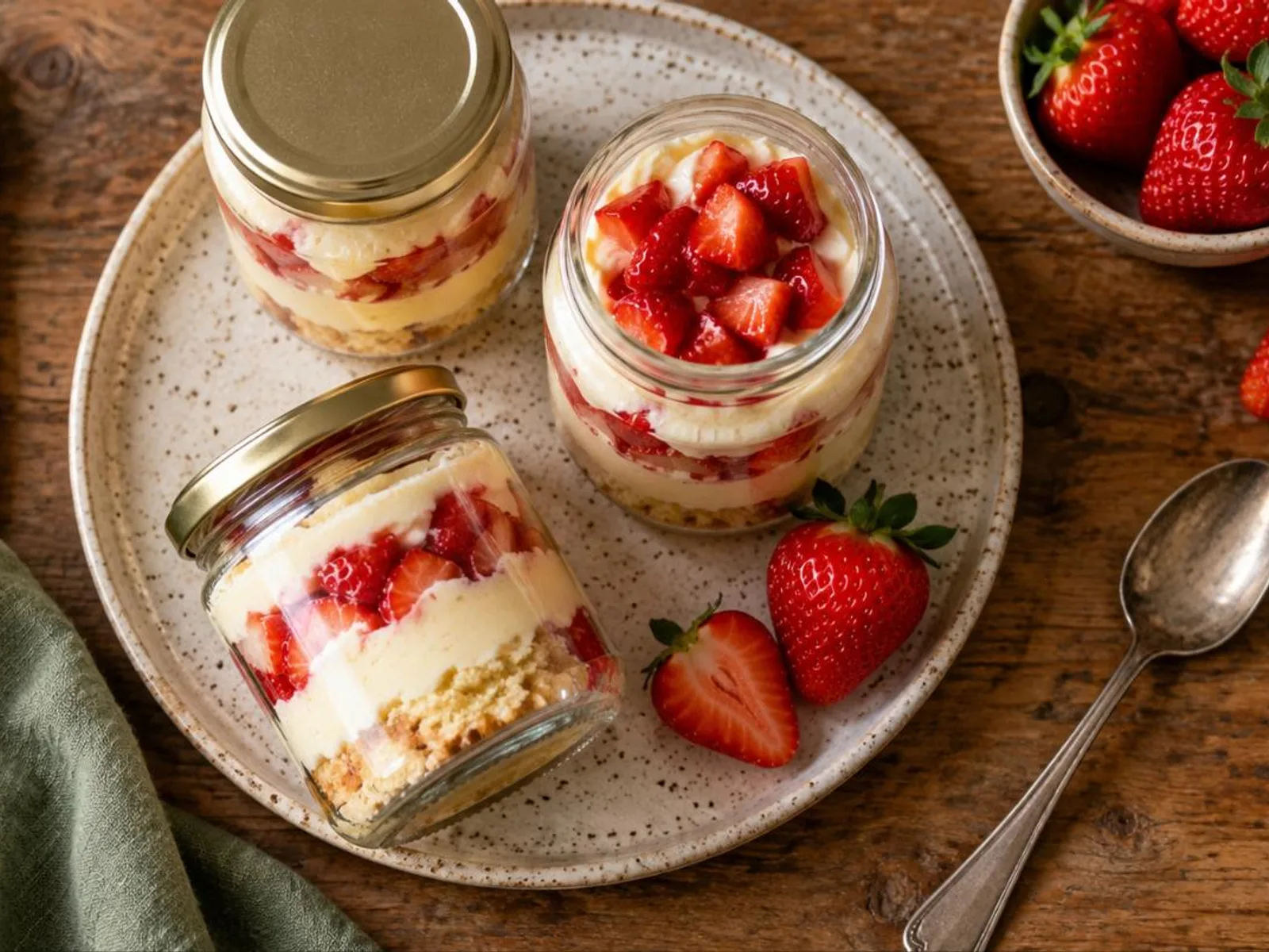 Bolo de pote de ninho com morango