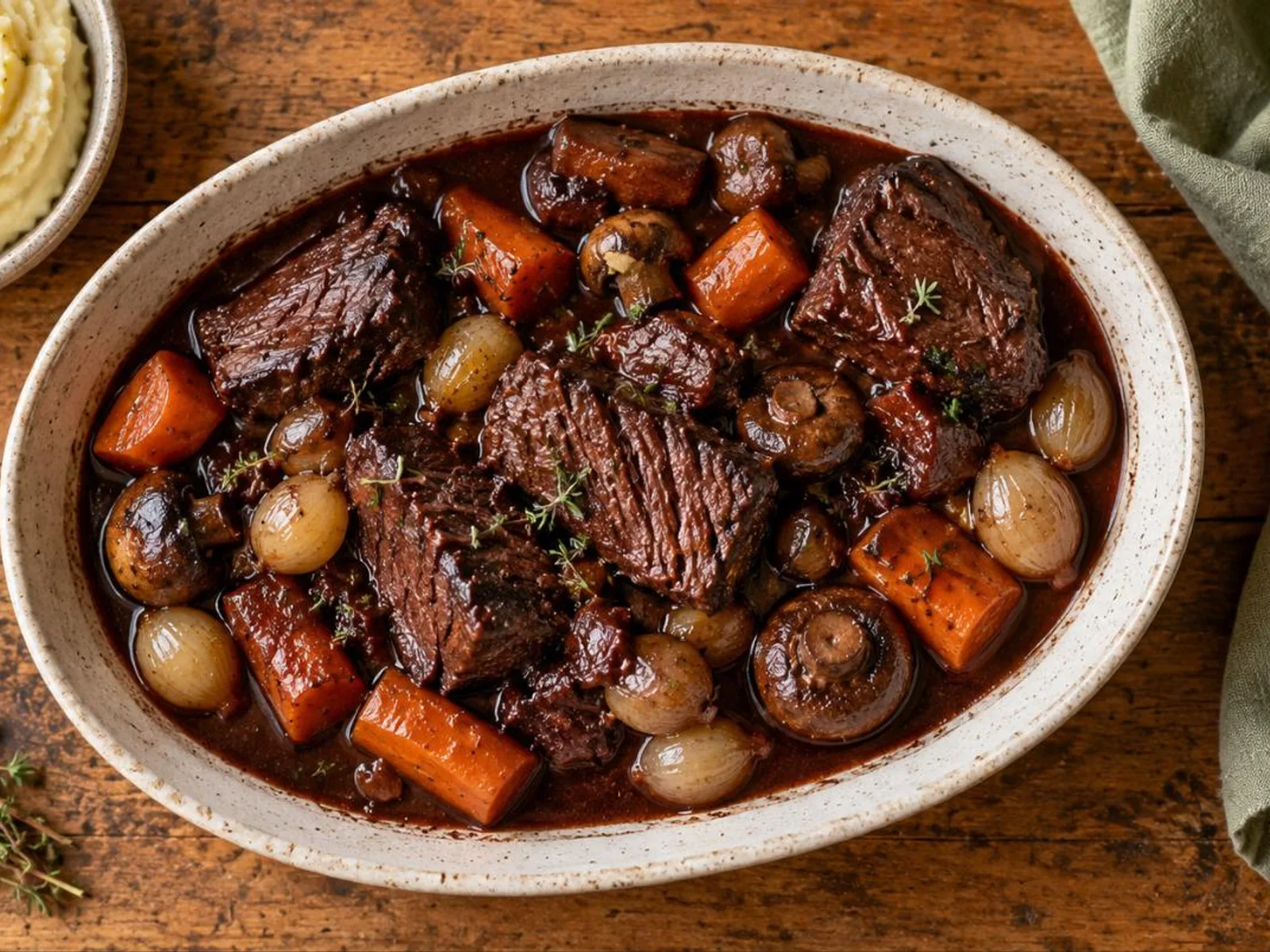 Carne de panela ao vinho tinto