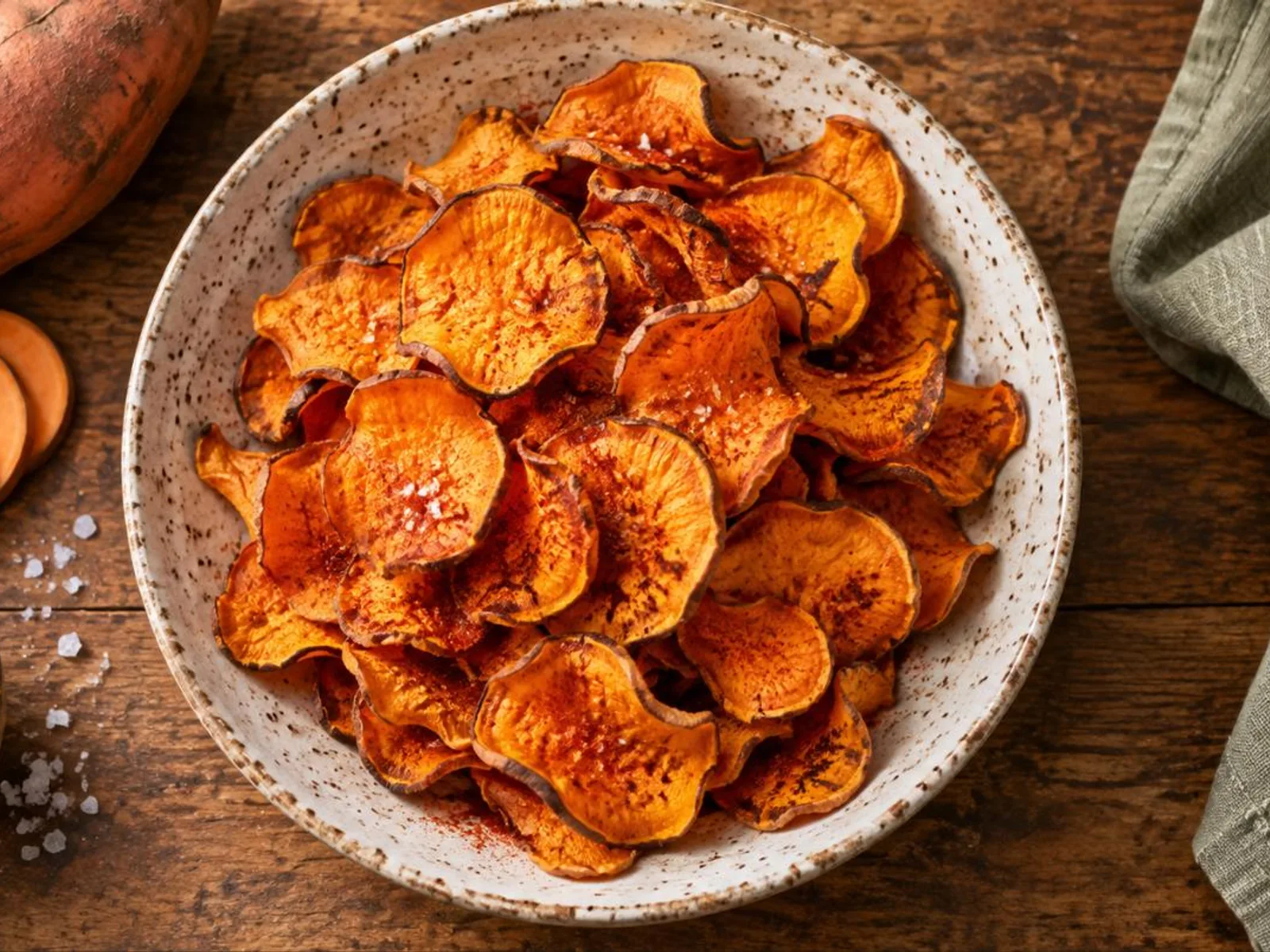 Chips de batata-doce na air fryer