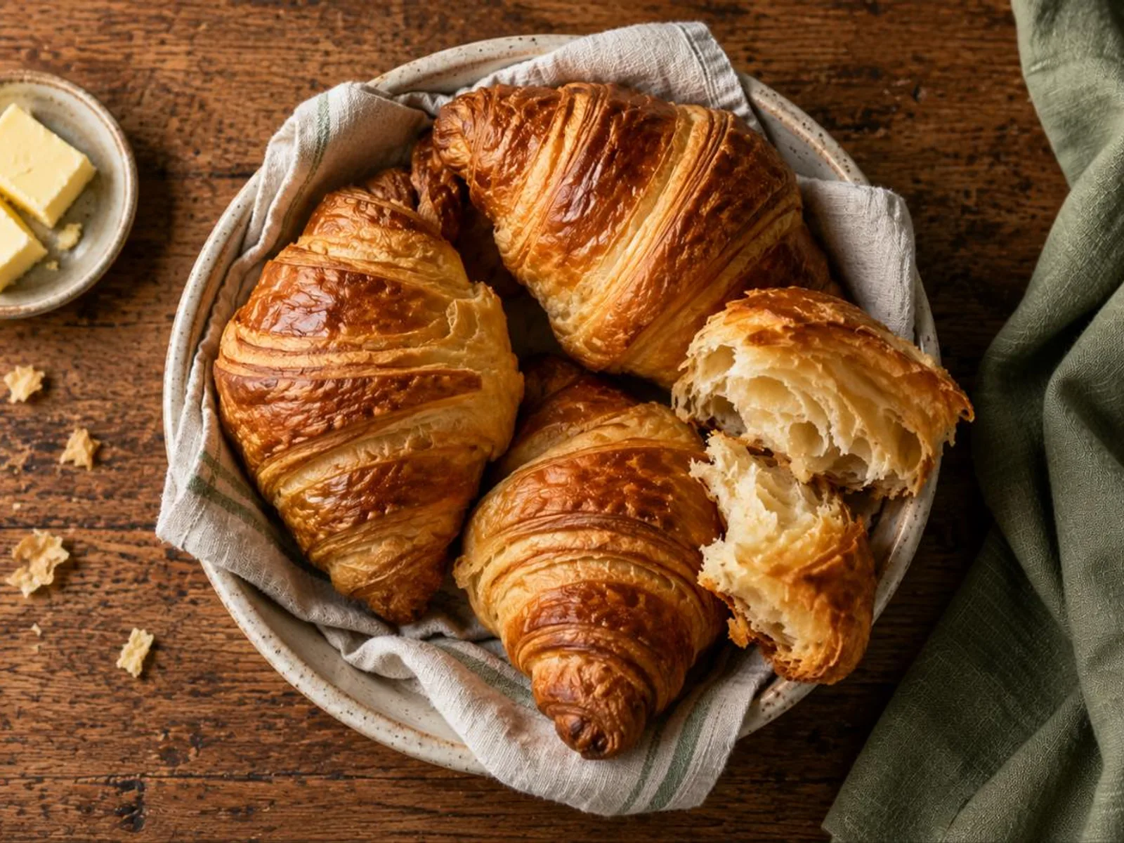 Croissant folhado de manteiga
