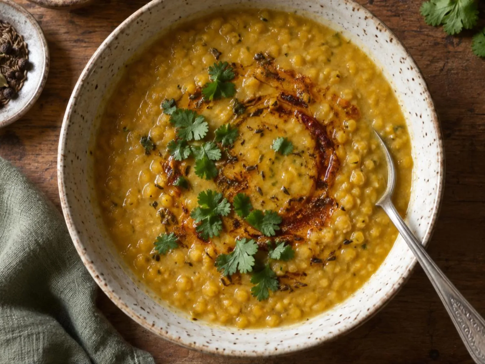 Dal de lentilha com curry