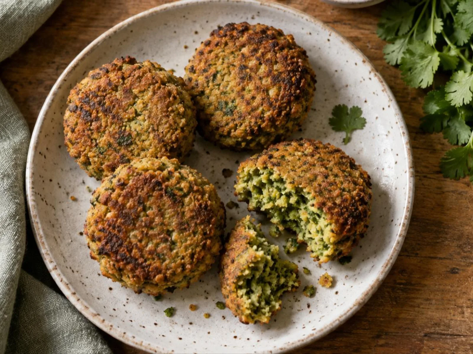 Falafel assado de grão-de-bico
