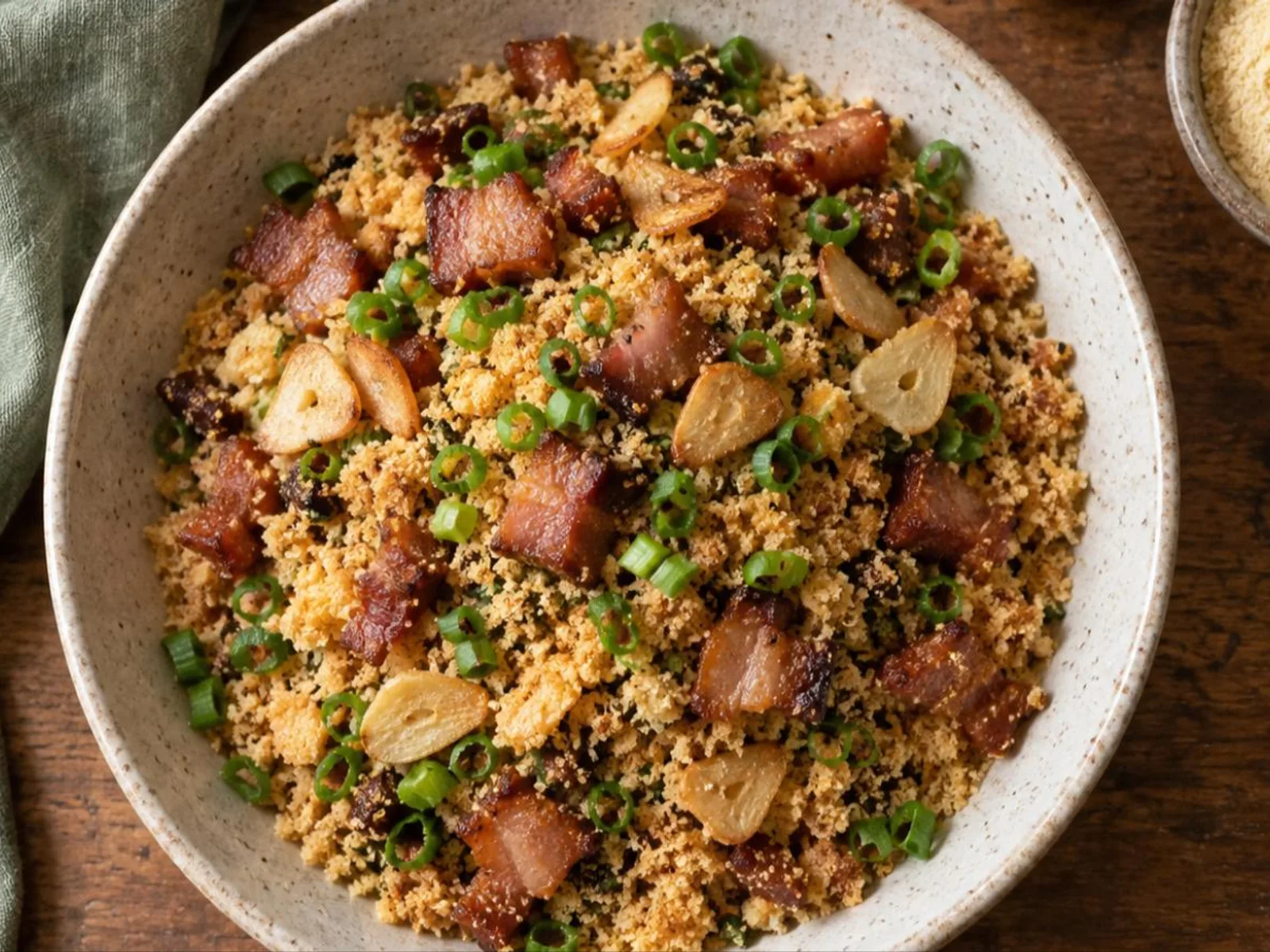Farofa de alho e bacon