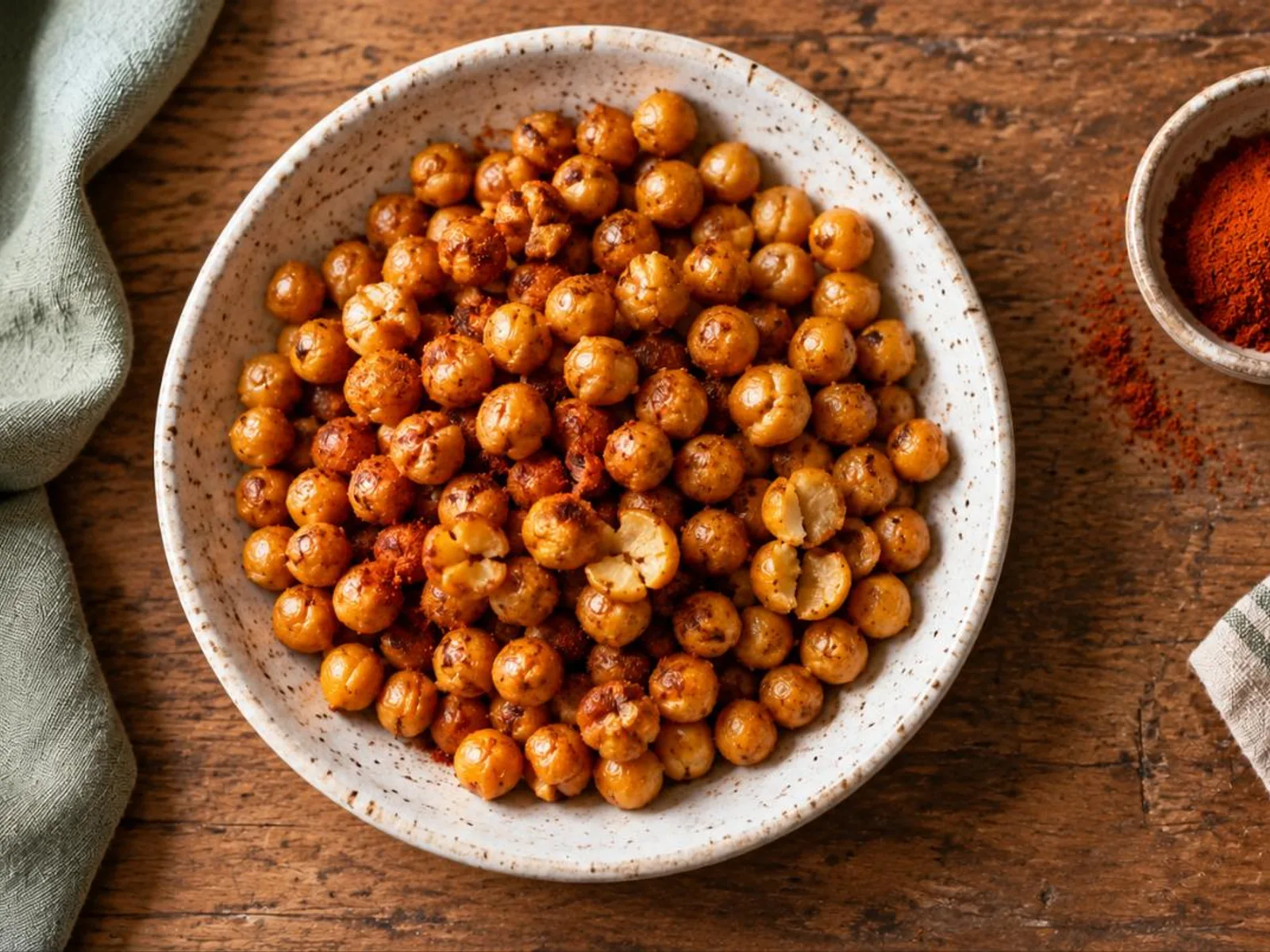 Grão-de-bico crocante na air fryer