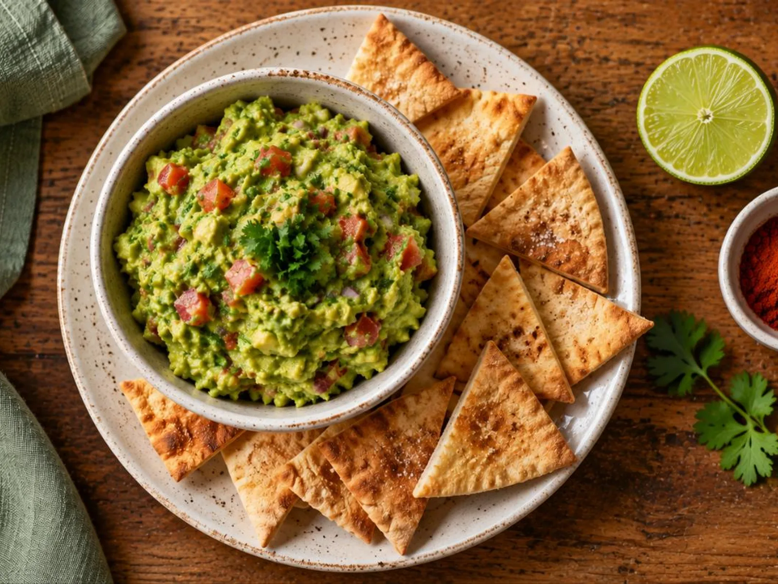 Guacamole e nachos