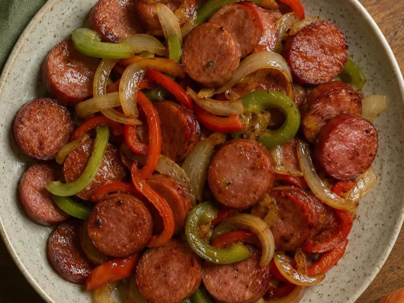 Linguiça com cebola na air fryer