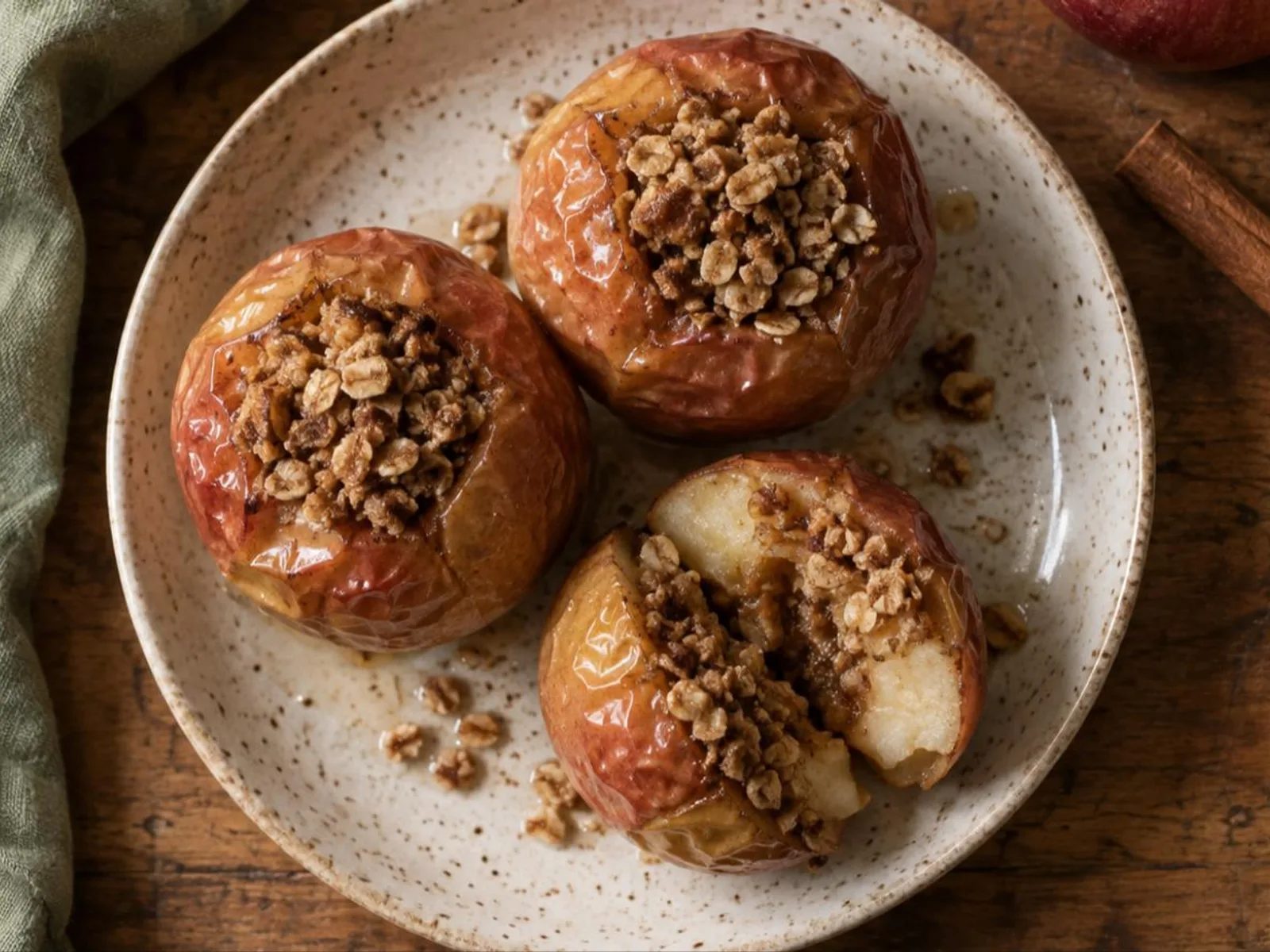 Maçã assada com canela na air fryer