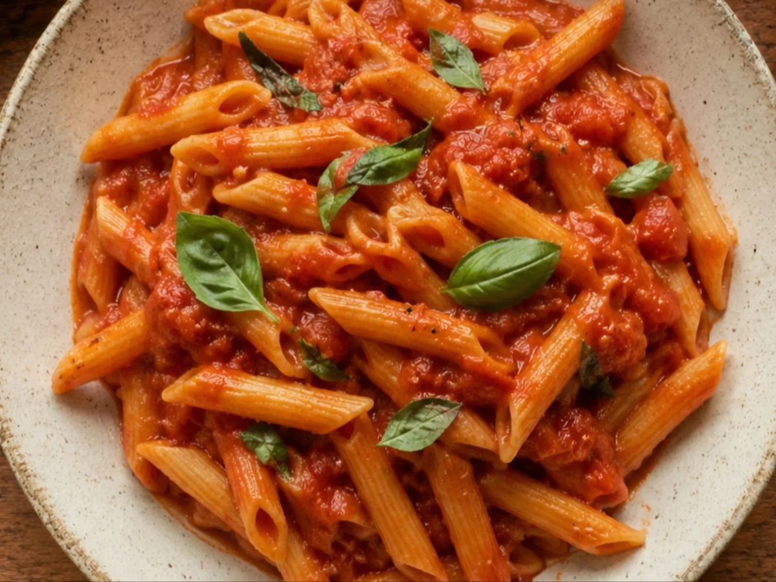 Macarrão ao molho de tomate caseiro