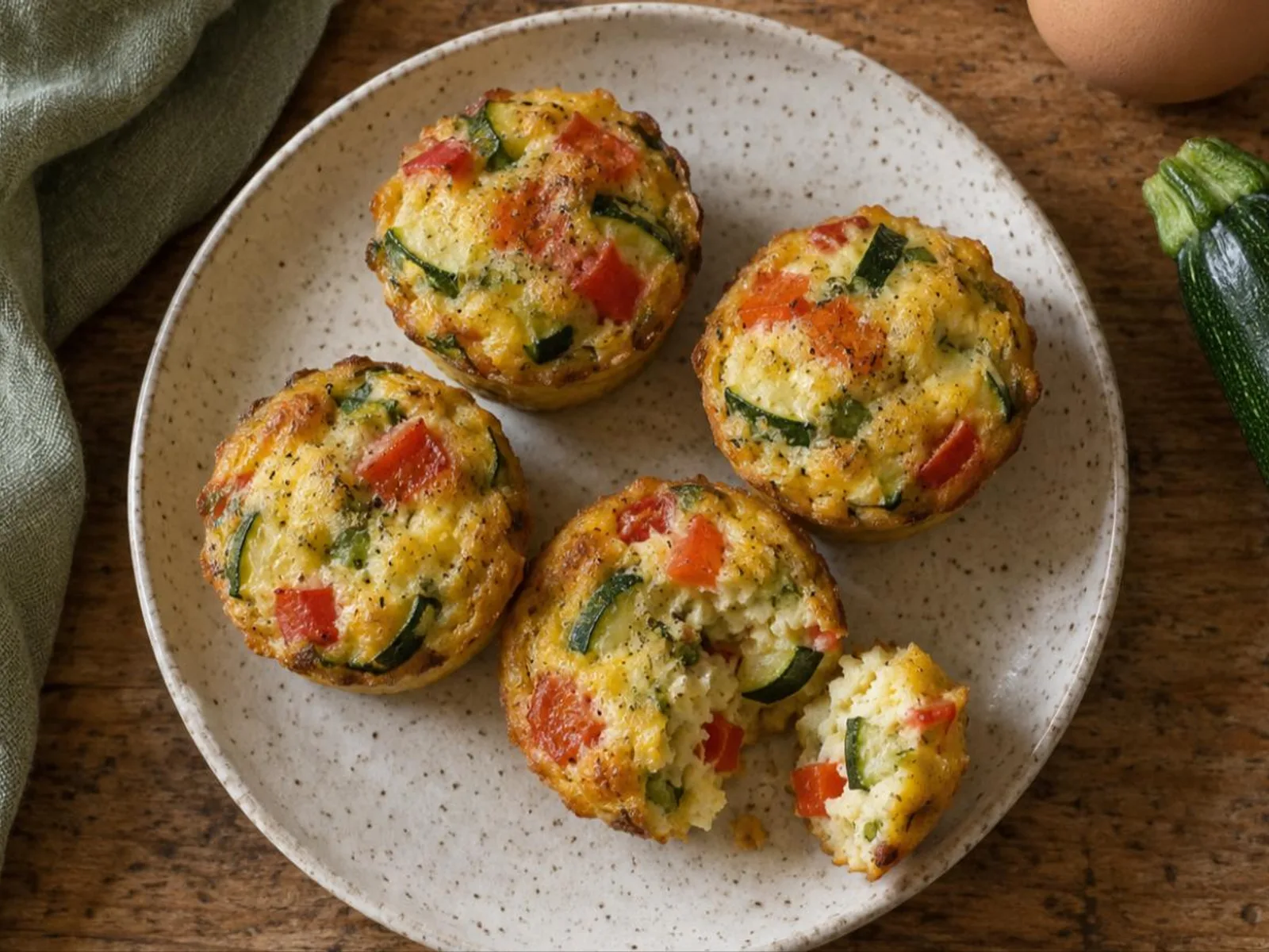Muffin de ovo com legumes de forno