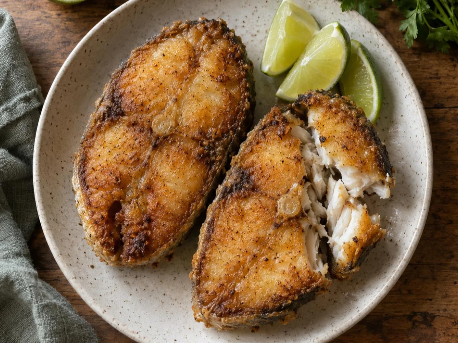 Peixe frito crocante de domingo