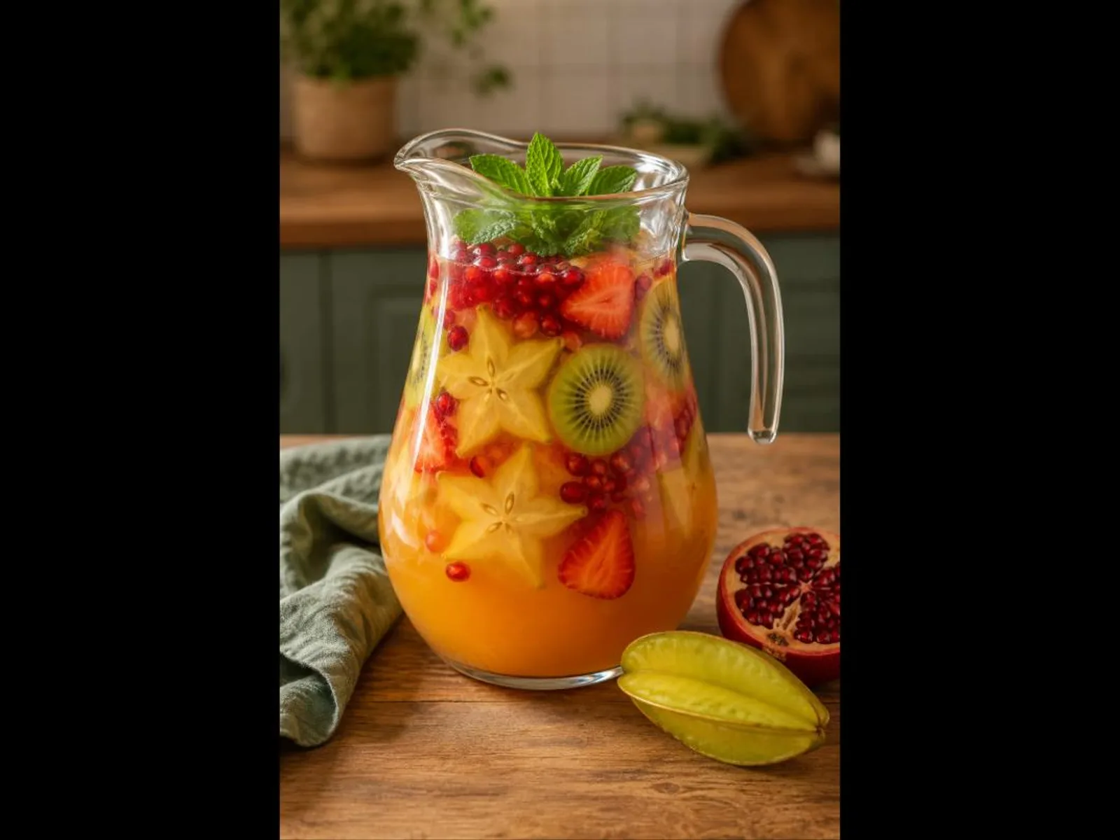 Ponche de frutas sem álcool
