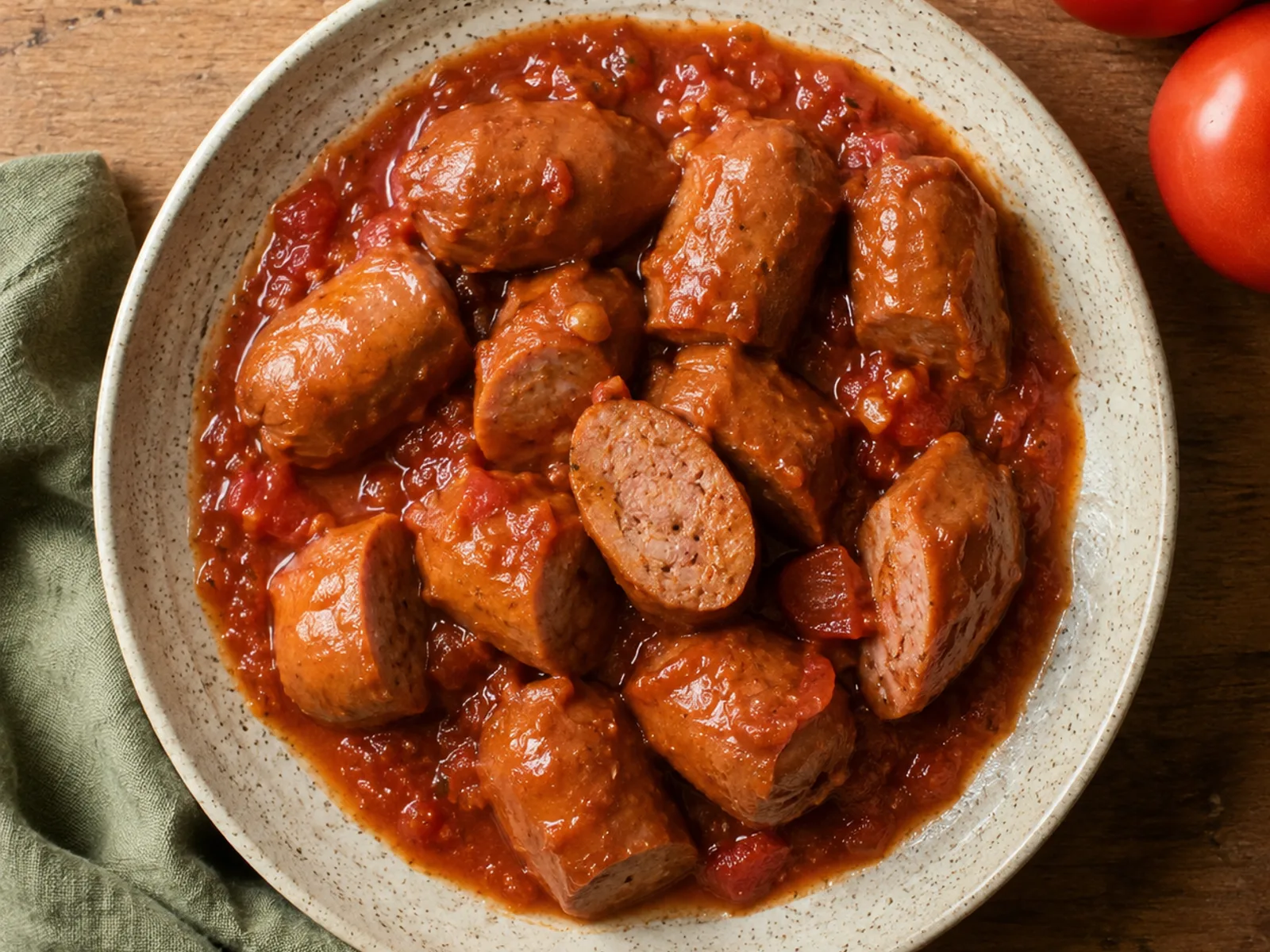 Salsicha ao molho de tomate