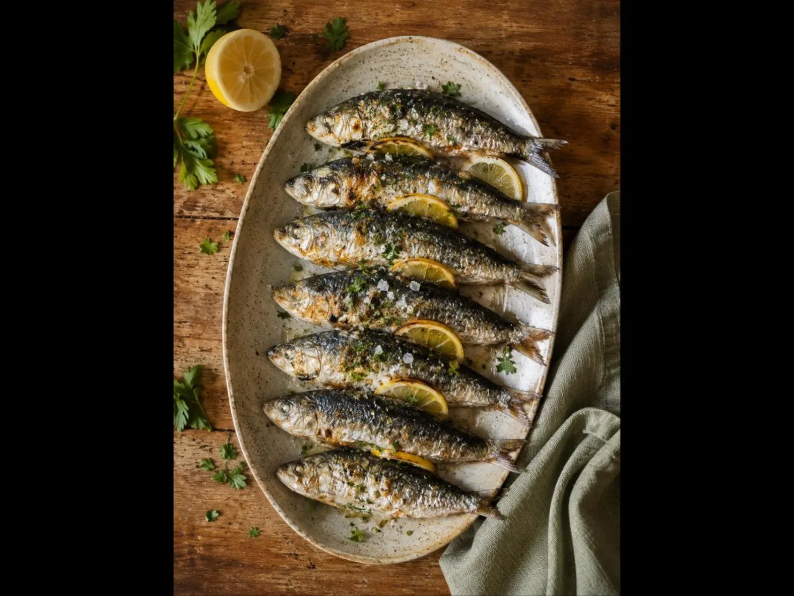 Sardinha assada com limão