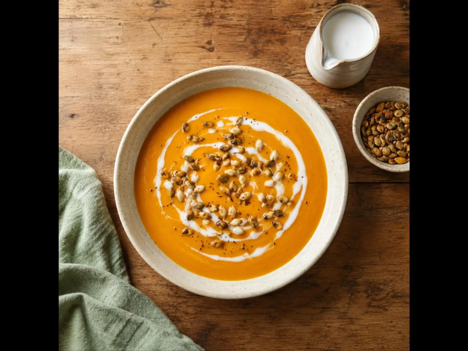 Sopa de abóbora com leite de coco