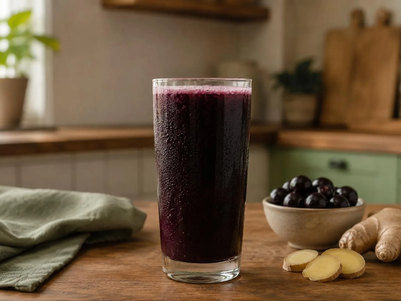 Suco de jabuticaba com gengibre