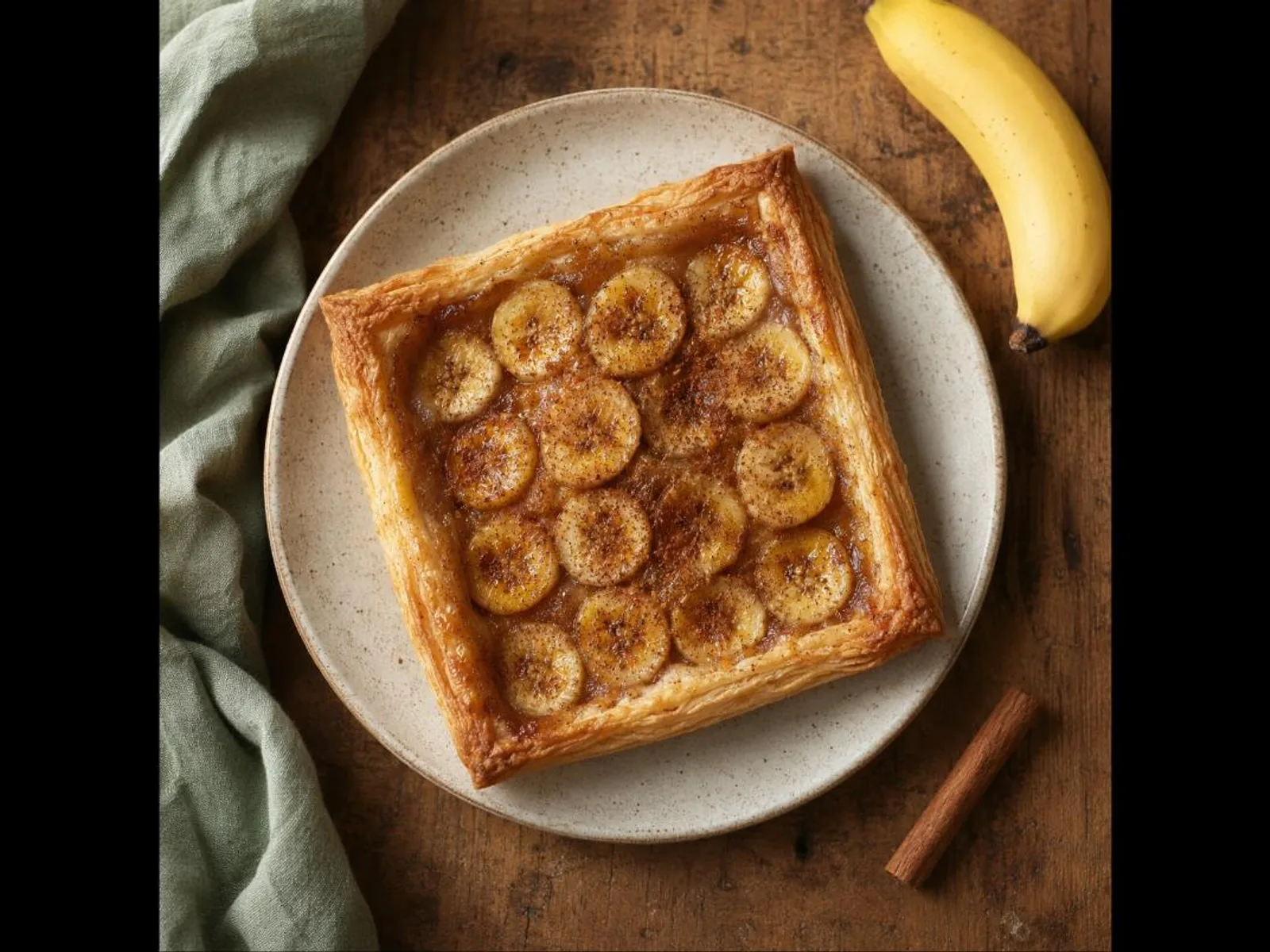 Torta de banana com massa folhada